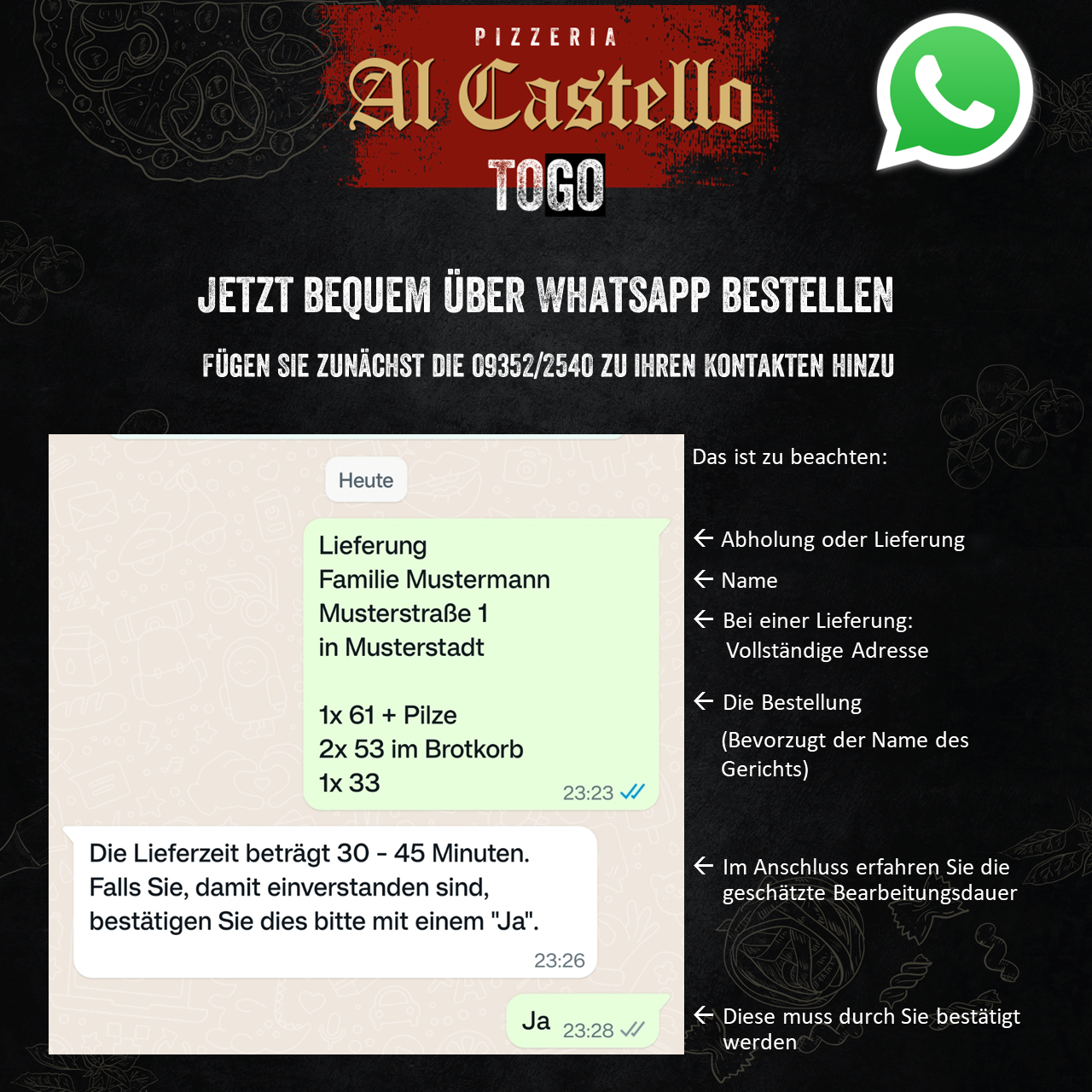 WhatsApp Bestellbeispiel 1